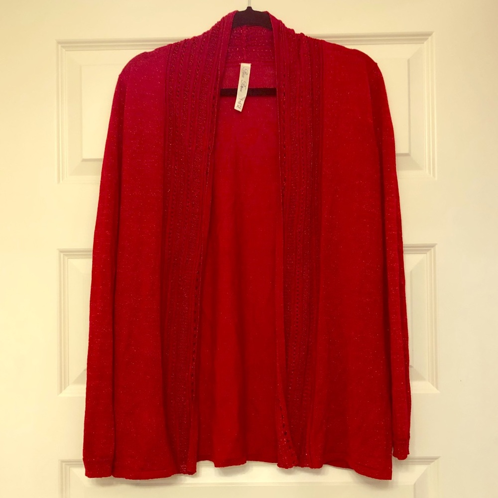 Sparkly red cardigan